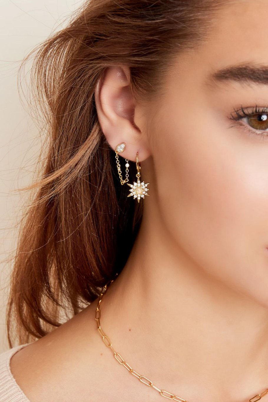Earrings star - Sparkle collection Silver Color Copper Picture3